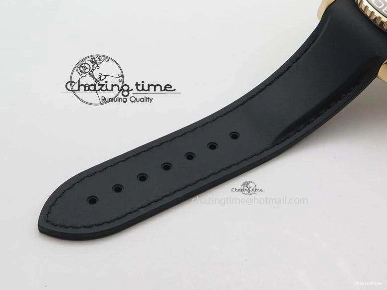 0112 Bright Planet Ocean Professional Rose Gold Liquid Metal V6F 45mm on Black Rubber Strap A 8287